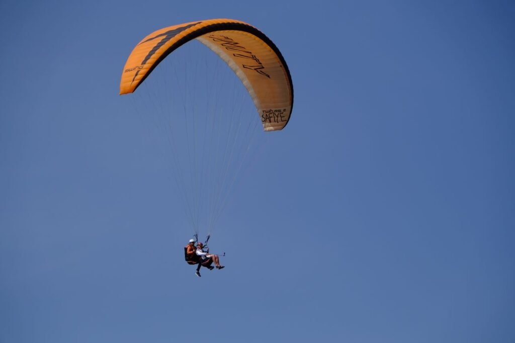 The Art of Drawing Readers In: Your attractive post title goes here Tandem paragliding flight over Ölüdeniz with clear blue skies.